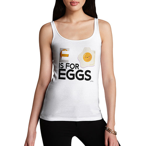 Womens Novelty Tank Top Christmas E Is For Eggs Women's Tank Top Large White