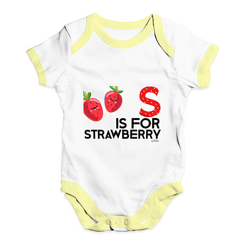 S Is For Strawberry Baby Unisex Baby Grow Bodysuit