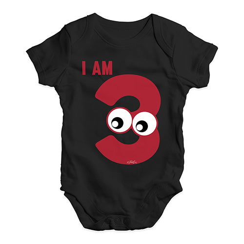 I Am Three Baby Unisex Baby Grow Bodysuit