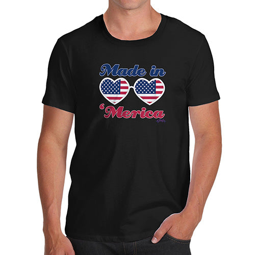 Funny Mens Tshirts Made In 'Merica Men's T-Shirt Large Black
