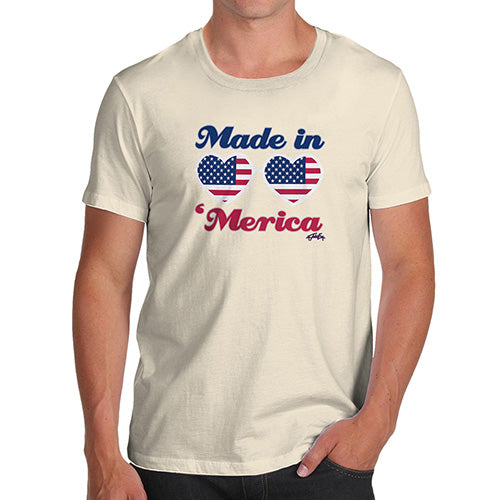 Mens Funny Sarcasm T Shirt Made In 'Merica Men's T-Shirt Large Natural