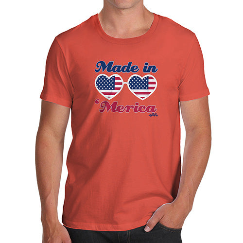 Funny T-Shirts For Men Made In 'Merica Men's T-Shirt X-Large Orange