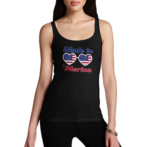Funny Tank Top For Women Sarcasm Made In 'Merica Women's Tank Top X-Large Black