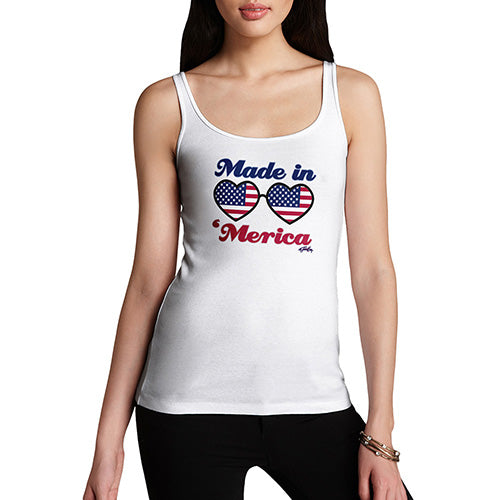 Womens Novelty Tank Top Made In 'Merica Women's Tank Top Small White