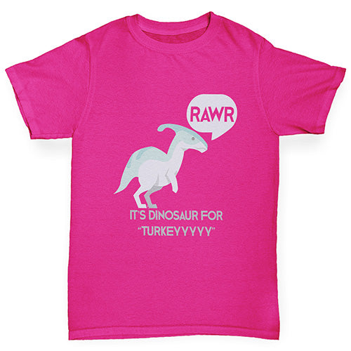 Dinosaur For Turkey Girl's T-Shirt 