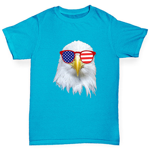 American Flag Sunglasses Eagle Boy's T-Shirt