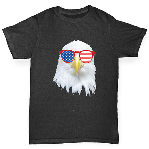 American Flag Sunglasses Eagle Boy's T-Shirt