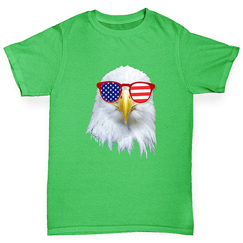 American Flag Sunglasses Eagle Boy's T-Shirt