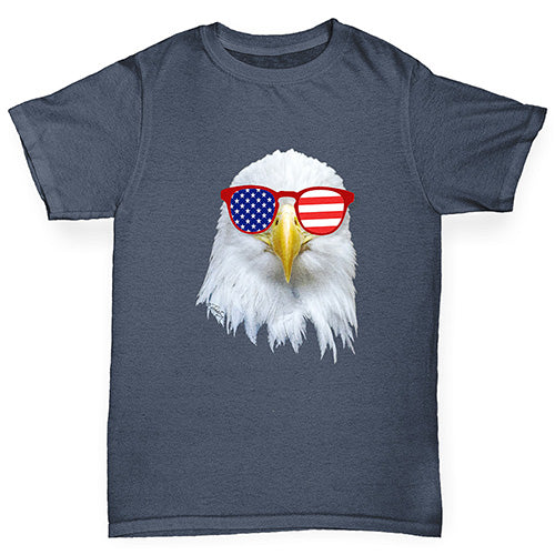 American Flag Sunglasses Eagle Boy's T-Shirt