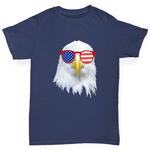 American Flag Sunglasses Eagle Boy's T-Shirt