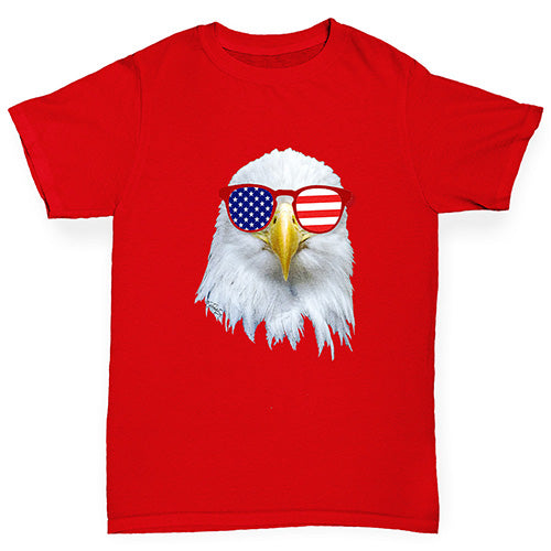 American Flag Sunglasses Eagle Boy's T-Shirt