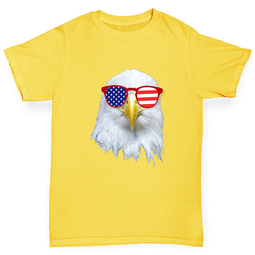 American Flag Sunglasses Eagle Boy's T-Shirt