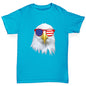 American Flag Sunglasses Eagle Girl's T-Shirt 