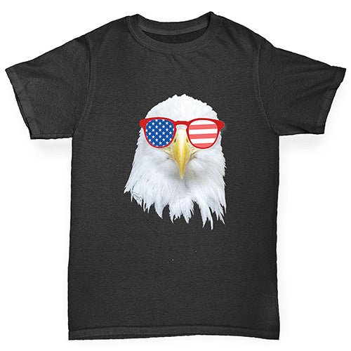 American Flag Sunglasses Eagle Girl's T-Shirt 