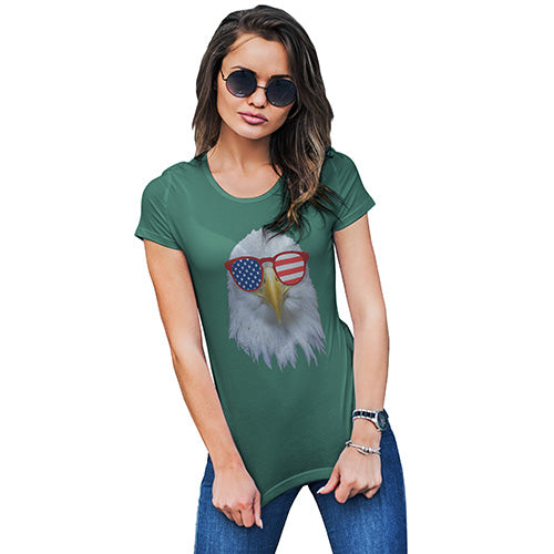 American Flag Sunglasses Eagle Women's T-Shirt 