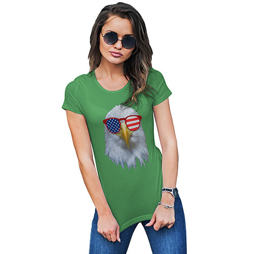 American Flag Sunglasses Eagle Women's T-Shirt 