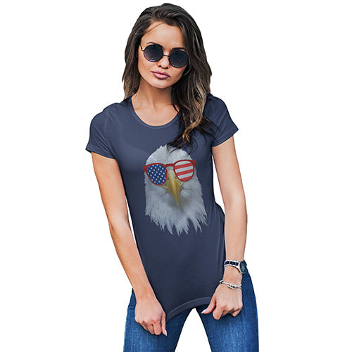 American Flag Sunglasses Eagle Women's T-Shirt 