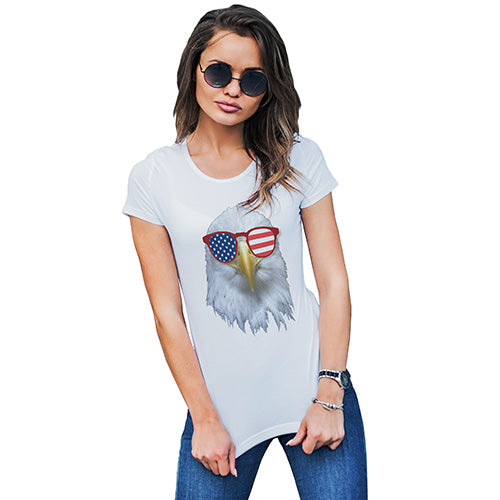 American Flag Sunglasses Eagle Women's T-Shirt 