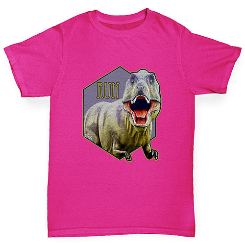 Dinosaur TRex Run Girl's T-Shirt 