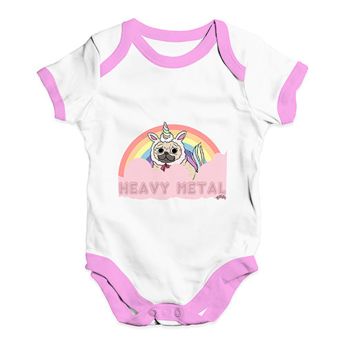 Heavy Metal Pug Baby Unisex Baby Grow Bodysuit