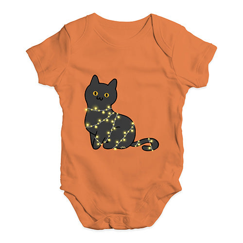 Cute Infant Bodysuit Cat Christmas Lights Baby Unisex Baby Grow Bodysuit 3 - 6 Months Orange