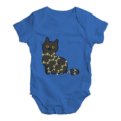 Bodysuit Baby Romper Cat Christmas Lights Baby Unisex Baby Grow Bodysuit 3 - 6 Months Royal Blue