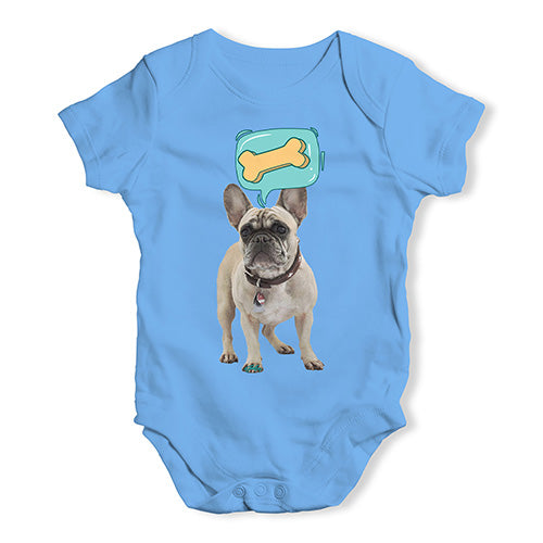 Baby Boy Clothes Frenchie Speech Bubble Baby Unisex Baby Grow Bodysuit New Born Blue