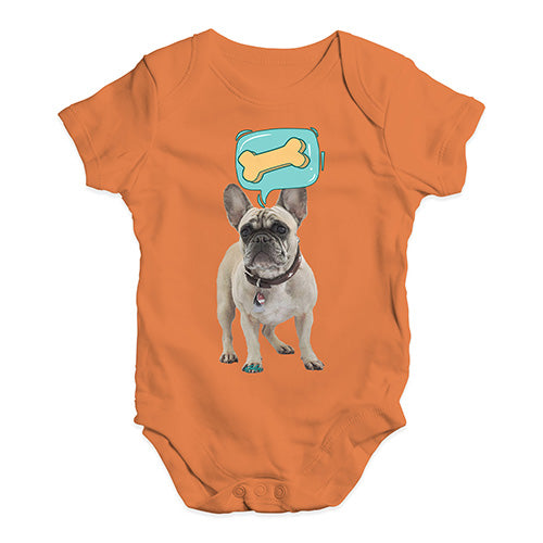Baby Boy Clothes Frenchie Speech Bubble Baby Unisex Baby Grow Bodysuit 12 - 18 Months Orange