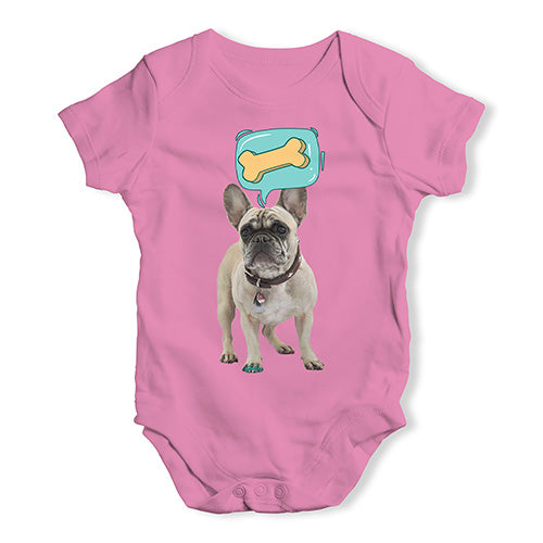 Babygrow Baby Romper Frenchie Speech Bubble Baby Unisex Baby Grow Bodysuit 3 - 6 Months Pink
