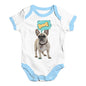 Funny Infant Baby Bodysuit Onesies Frenchie Speech Bubble Baby Unisex Baby Grow Bodysuit 12 - 18 Months White Blue Trim