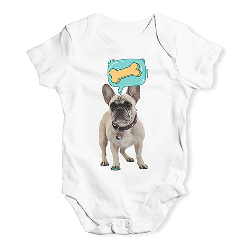 Bodysuit Baby Romper Frenchie Speech Bubble Baby Unisex Baby Grow Bodysuit 0 - 3 Months White