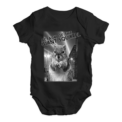 Baby Girl Clothes Attack Of The Giant Squirrel Baby Unisex Baby Grow Bodysuit 0 - 3 Months Black