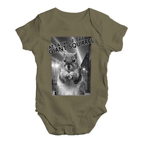 Funny Baby Onesies Attack Of The Giant Squirrel Baby Unisex Baby Grow Bodysuit New Born Khaki