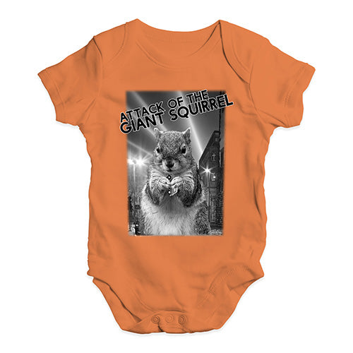 Funny Baby Bodysuits Attack Of The Giant Squirrel Baby Unisex Baby Grow Bodysuit 6 - 12 Months Orange