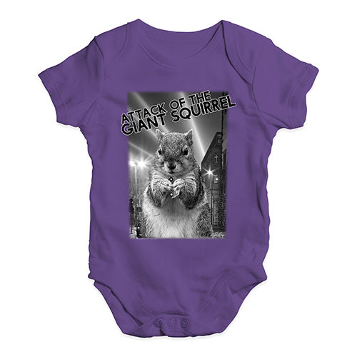 Funny Infant Baby Bodysuit Onesies Attack Of The Giant Squirrel Baby Unisex Baby Grow Bodysuit 0 - 3 Months Plum