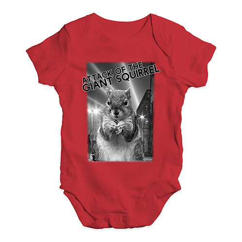 Babygrow Baby Romper Attack Of The Giant Squirrel Baby Unisex Baby Grow Bodysuit 6 - 12 Months Red