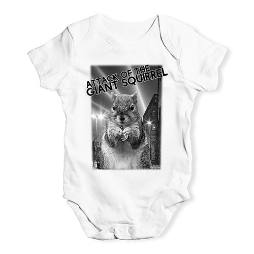Baby Onesies Attack Of The Giant Squirrel Baby Unisex Baby Grow Bodysuit New Born White
