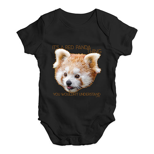 Baby Onesies It's A Red Panda Thing Baby Unisex Baby Grow Bodysuit 12 - 18 Months Black