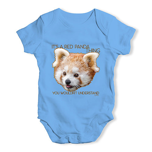 Baby Onesies It's A Red Panda Thing Baby Unisex Baby Grow Bodysuit 6 - 12 Months Blue