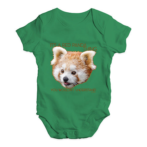 Funny Baby Clothes It's A Red Panda Thing Baby Unisex Baby Grow Bodysuit New Born Green