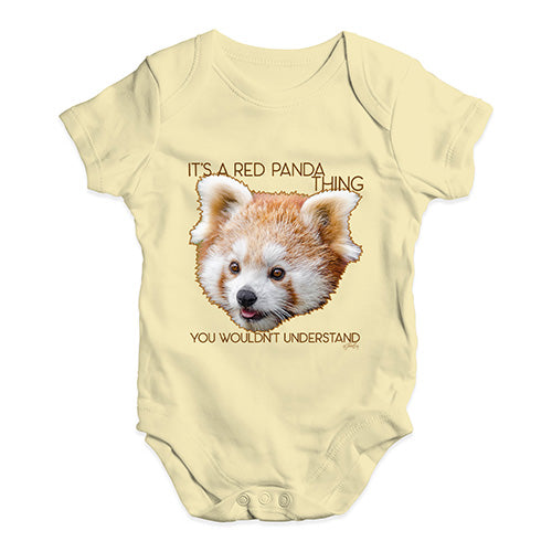 Funny Baby Clothes It's A Red Panda Thing Baby Unisex Baby Grow Bodysuit 3 - 6 Months Lemon