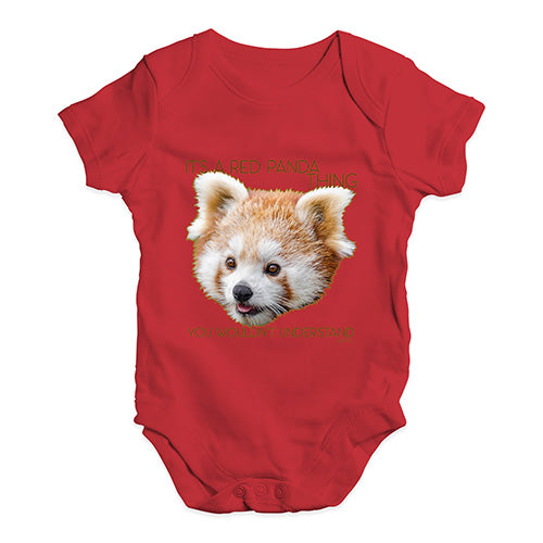 Funny Infant Baby Bodysuit Onesies It's A Red Panda Thing Baby Unisex Baby Grow Bodysuit 3 - 6 Months Red