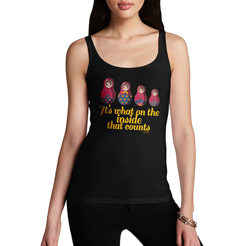 Novelty Tank Top Women It's What's On The Inside That Counts Women's Tank Top X-Large Black