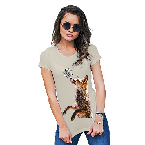 Womens Funny T Shirts Snowflake Fox Women's T-Shirt Small Natural