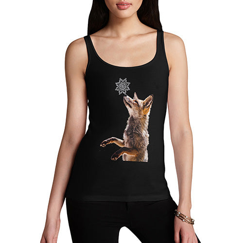 Funny Gifts For Women Snowflake Fox Women's Tank Top X-Large Black