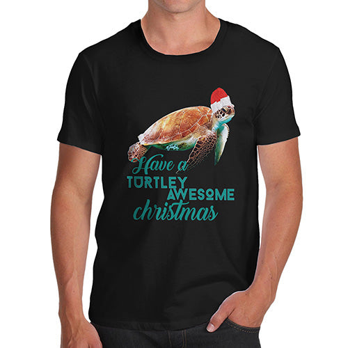 Funny T-Shirts For Men Sarcasm Turtley Awesome Christmas Men's T-Shirt X-Large Black