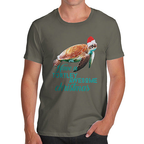 Mens T-Shirt Funny Geek Nerd Hilarious Joke Turtley Awesome Christmas Men's T-Shirt Medium Khaki