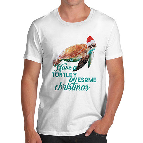 Funny T Shirts For Men Turtley Awesome Christmas Men's T-Shirt Small White