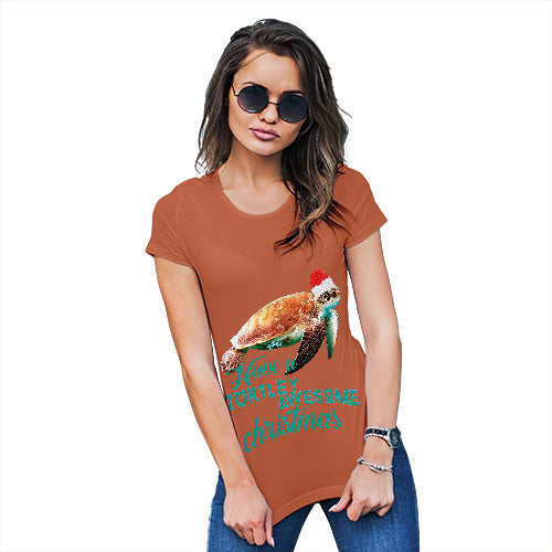 Womens T-Shirt Funny Geek Nerd Hilarious Joke Turtley Awesome Christmas Women's T-Shirt Medium Orange