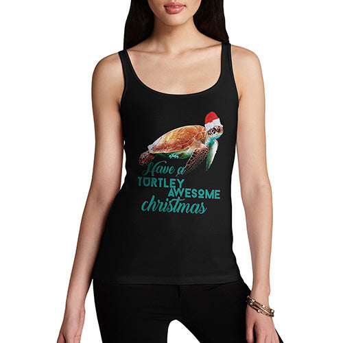 Funny Tank Tops For Women Turtley Awesome Christmas Women's Tank Top Medium Black
